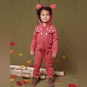 Tea Collection Deer Hooded Romper 12-18M